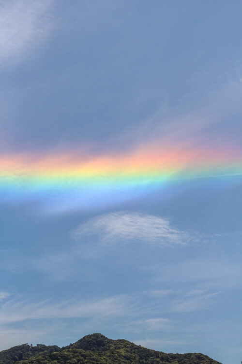Nuage iridescent ou nuage irisé, Jardin de thé Sakamoto, Shibushi-shi, Département de Kagoshima, Japon - Curiousitea.fr